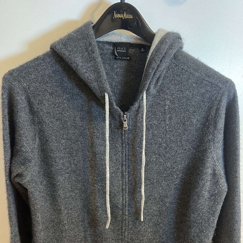 Saks Fifth Ave Men's Gray Cashmere Zip Up Sweater